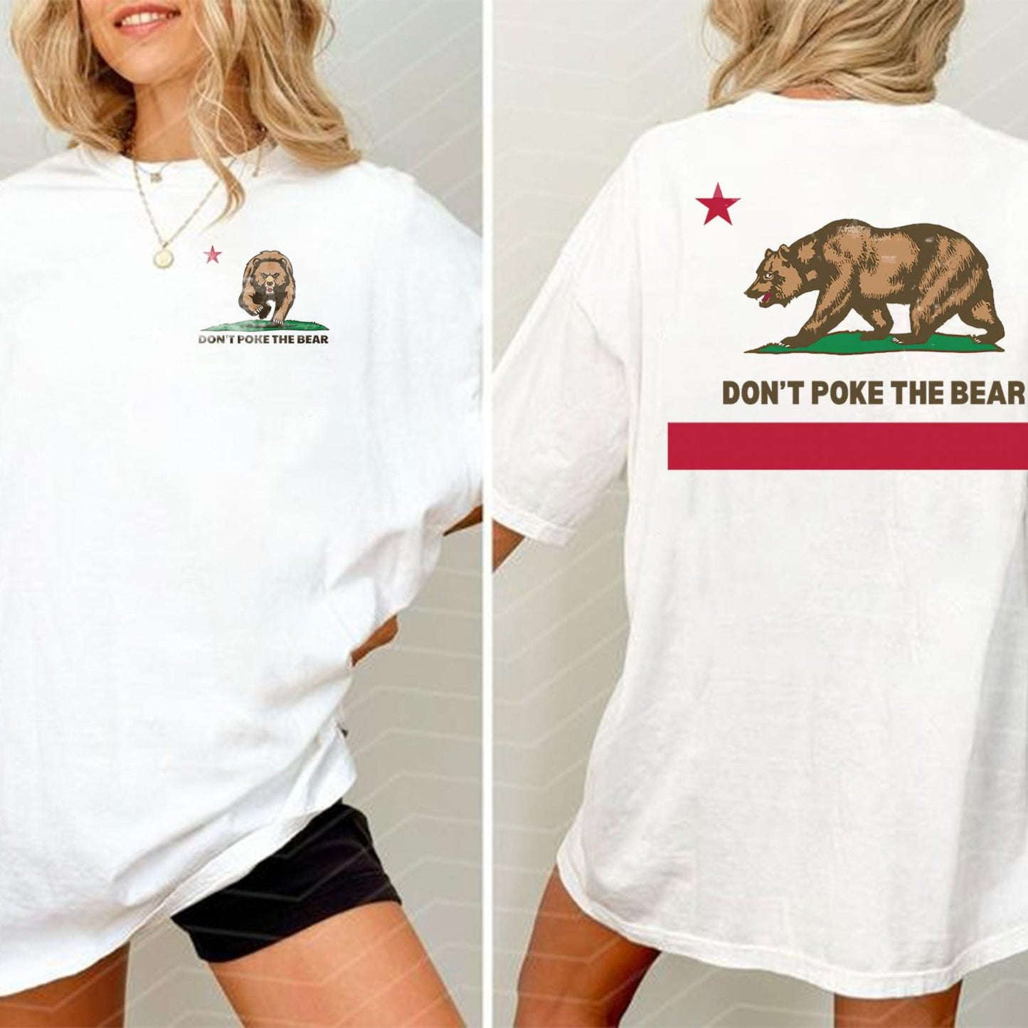 "DON'T POKE THE BEAR" T-shirt - Symbolic Protest Tee, 2-Sided Unisex Apparel