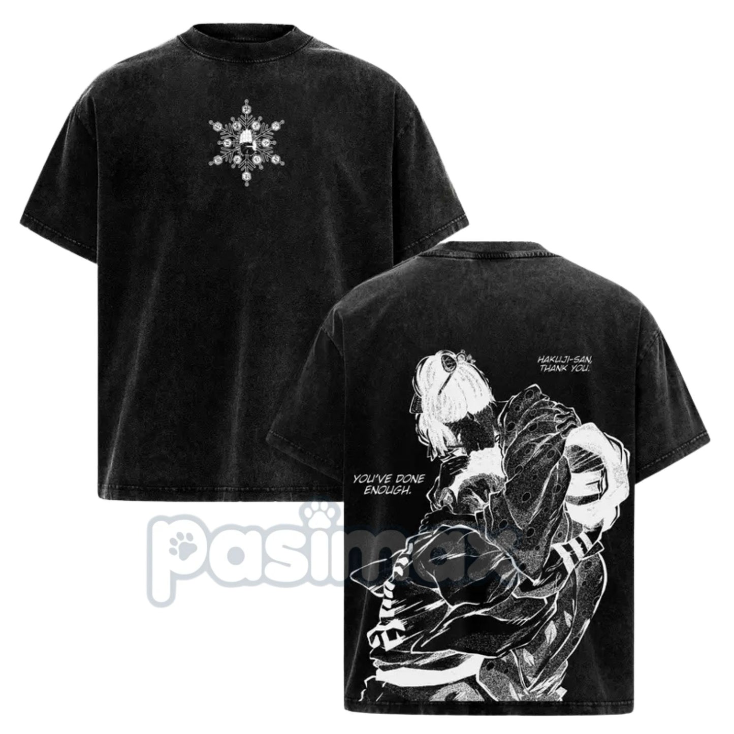 Akaza vs. Koyuki Demon Slayer T-Shirt – 2-Sided Washed Cotton Graphic Tee, Oversized Anime Manga