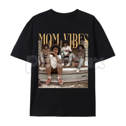 "Mom Vibes" Vintage 90s Nostalgia T-Shirt – Retro Aesthetic Mom Life Graphic Tee, Premium 100% Cotton Motherhood Gift Top, Soft Lived-In Heavyweight Throwback Style Shirt, Made in USA