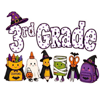 Comfort Colors® All Grade Halloween Teacher T-Shirt – Spooky Pencil Graphic Tee, Retro School Classroom Unisex Top & Gift