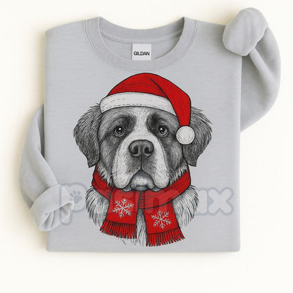 Ugly Christmas Style Santa Paws Dog Sport Grey Crewneck Sweater