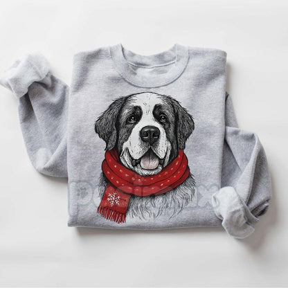 Santa Paws Christmas Dog Sweatshirt – Sport Grey Crewneck for Dog Lovers | Dog Mom Gift