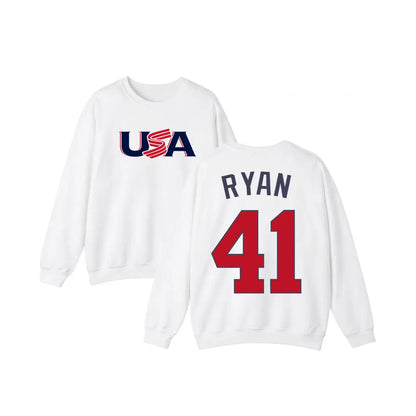 Vintage Team USA Baseball Sweatshirt | 2026 World Baseball Tournament Crewneck | White & Black Colorblock Pullover | Retro American Baseball Jumper | USA Flag Graphic Sports Top | 2026 Game Day Fan Apparel