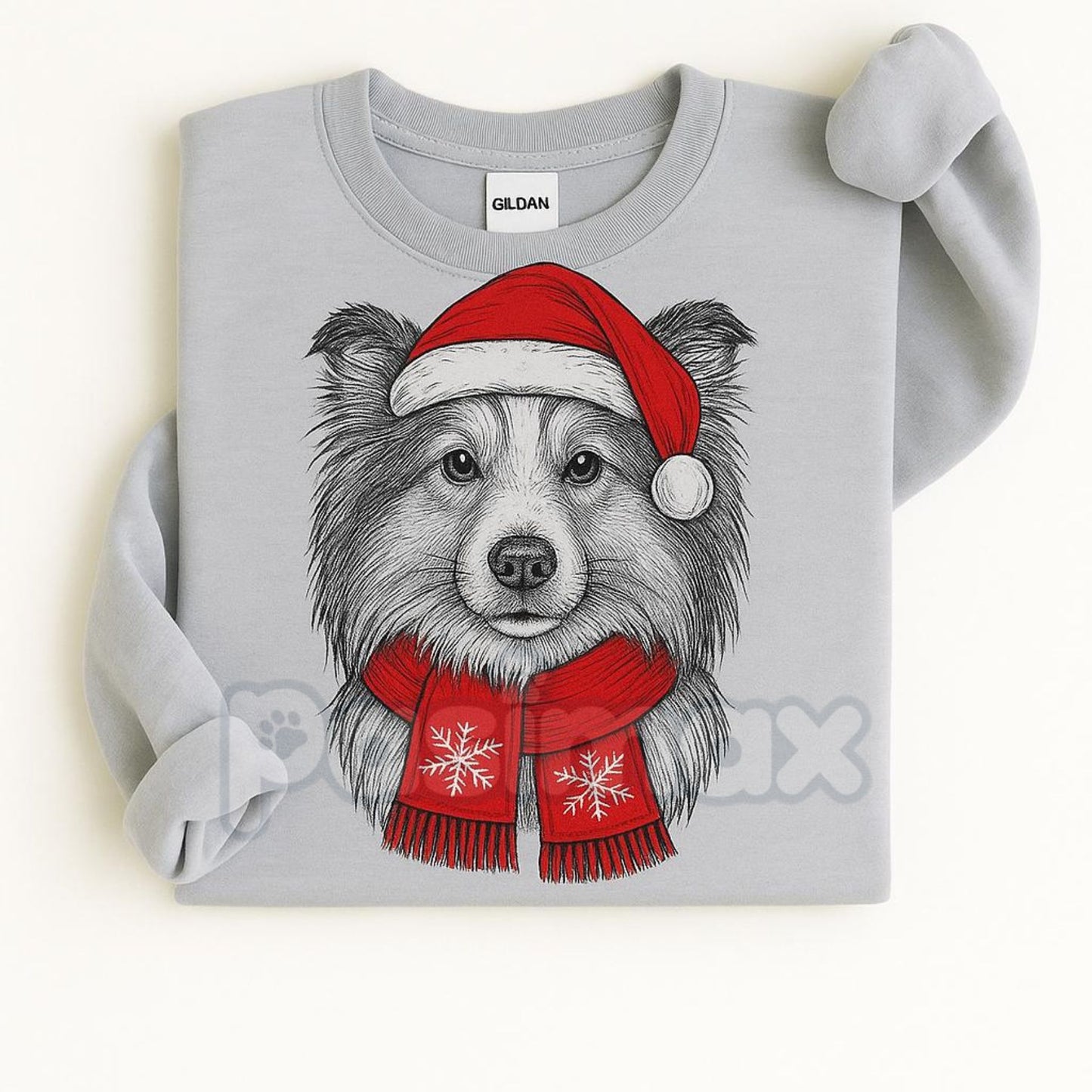 Ugly Christmas Style Santa Paws Dog Sport Grey Crewneck Sweater