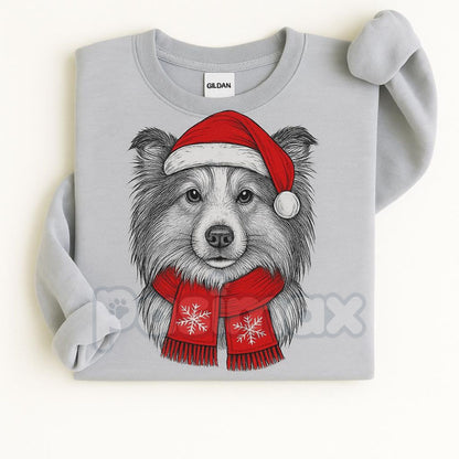 Ugly Christmas Style Santa Paws Dog Sport Grey Crewneck Sweater