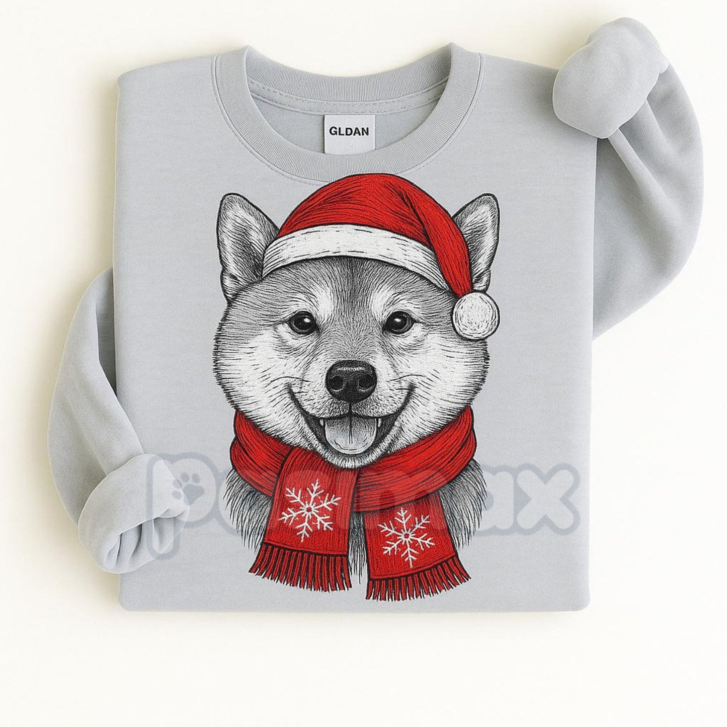 Ugly Christmas Style Santa Paws Dog Sport Grey Crewneck Sweater