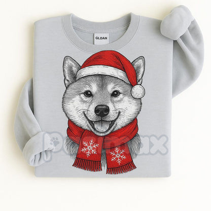 Ugly Christmas Style Santa Paws Dog Sport Grey Crewneck Sweater