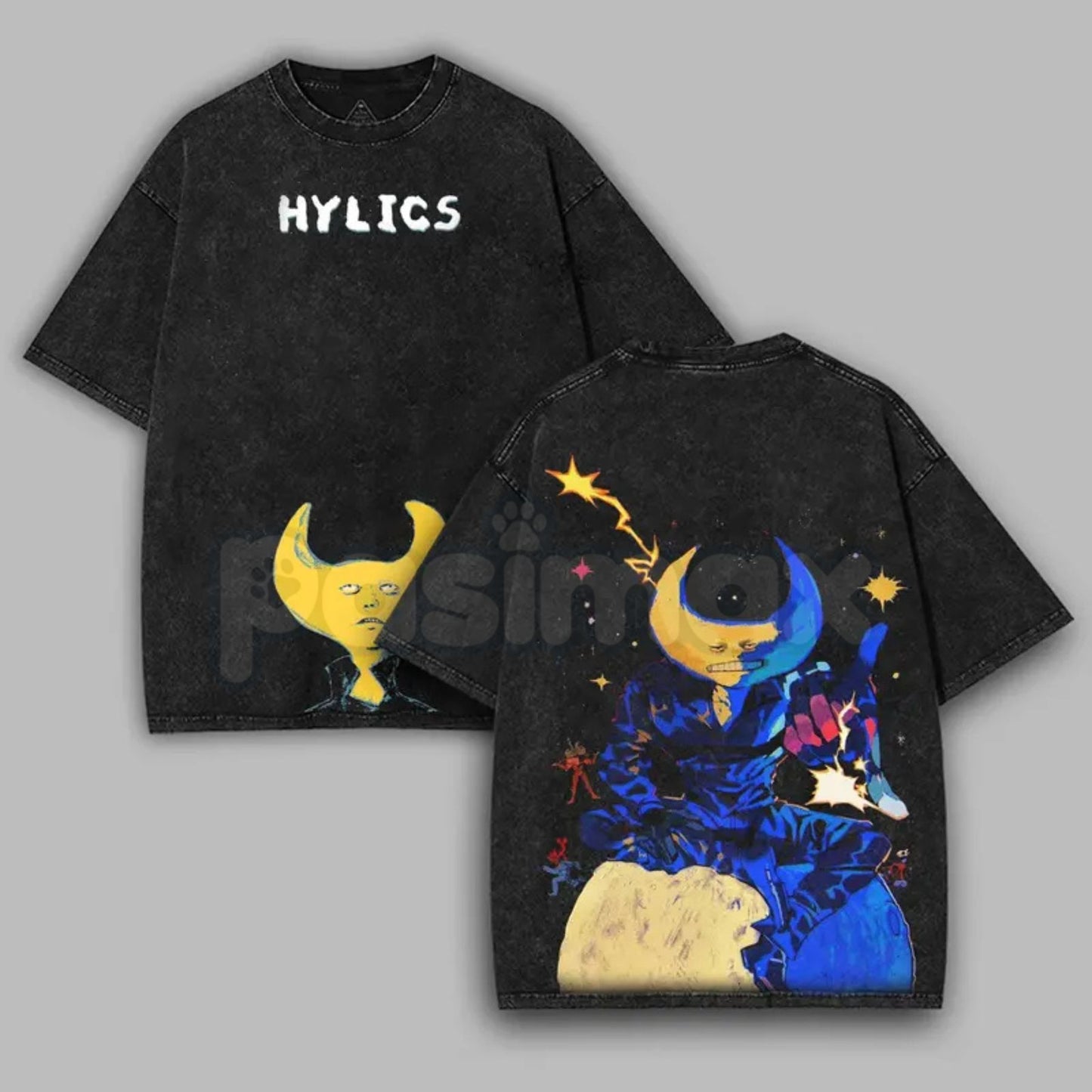 Hylics Game Oversize Acid Wash T-Shirt – Surreal Indie RPG Graphic Tee, Heavy Cotton