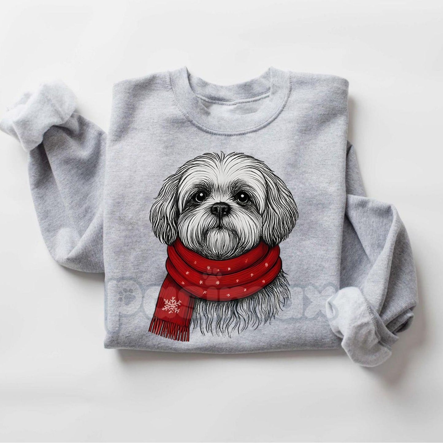 Santa Paws Christmas Dog Sweatshirt – Sport Grey Crewneck for Dog Lovers | Dog Mom Gift