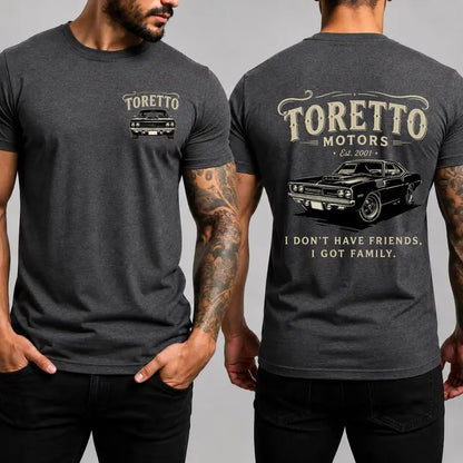 Toretto Motors Vintage Racing T-Shirt – Retro Muscle Car Classic Garage Graphic Tee