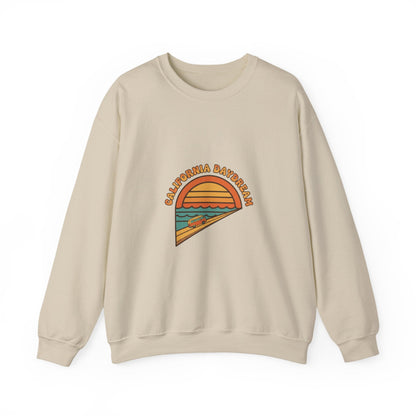 California Beach Sunset Crewneck, 70s Sunset Shirt | Retro Surf Graphic