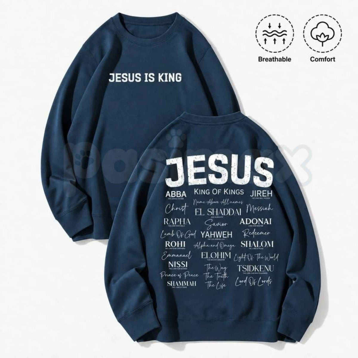 Jesus Is King Faith Crewneck Sweatshirt | Vintage Christian Graphic Top