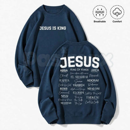 Jesus Is King Faith Crewneck Sweatshirt | Vintage Christian Graphic Top