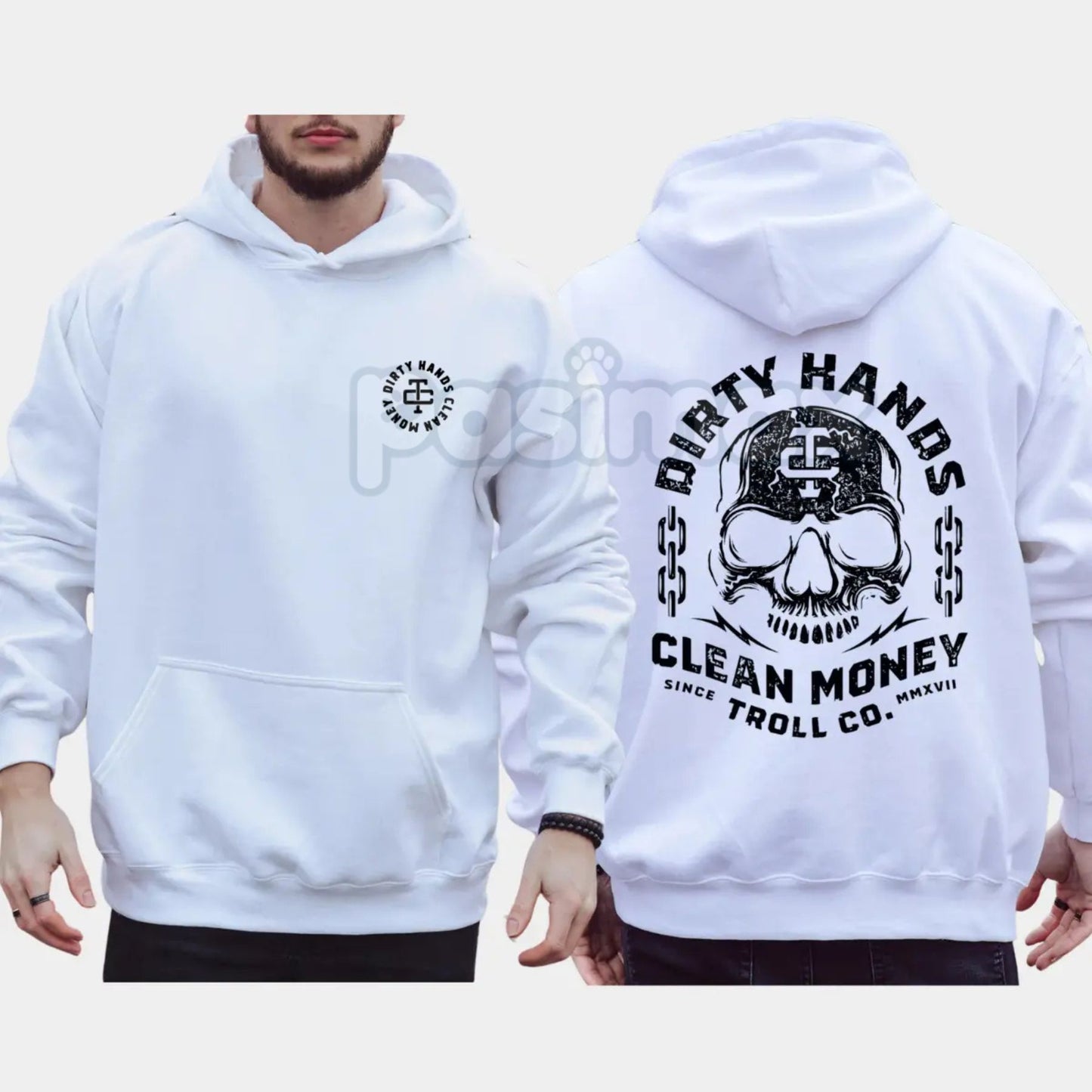 Dirty Hands Clean Money Hoodie – Hard Work Ethic Statement Pullover, Tradesman & Entrepreneur Apparel, Unisex