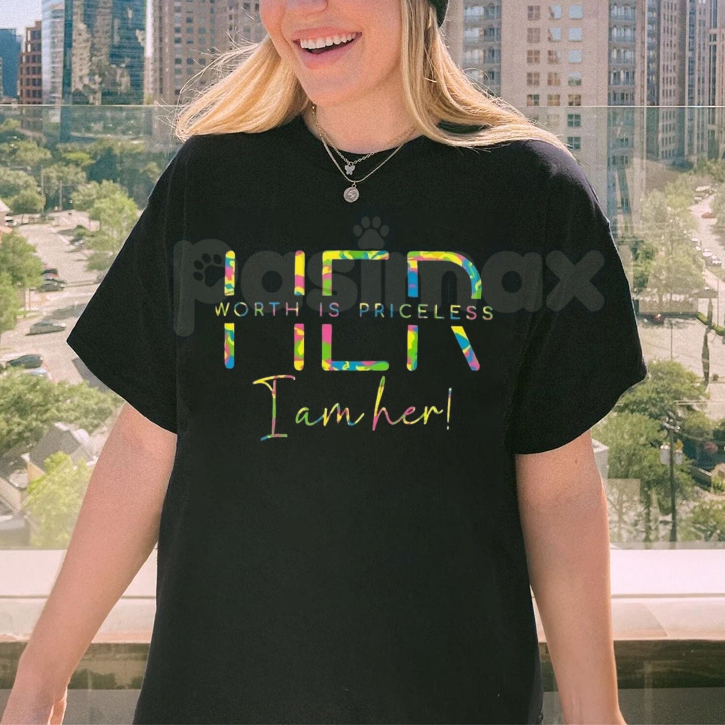 "Her Worth Is Priceless" Inspirational T-Shirt – Aesthetic Empowerment Graphic Tee, Premium 100% Cotton Self-Love Top, Soft Lived-In Heavyweight Worthy Woman Shirt, Made in USA