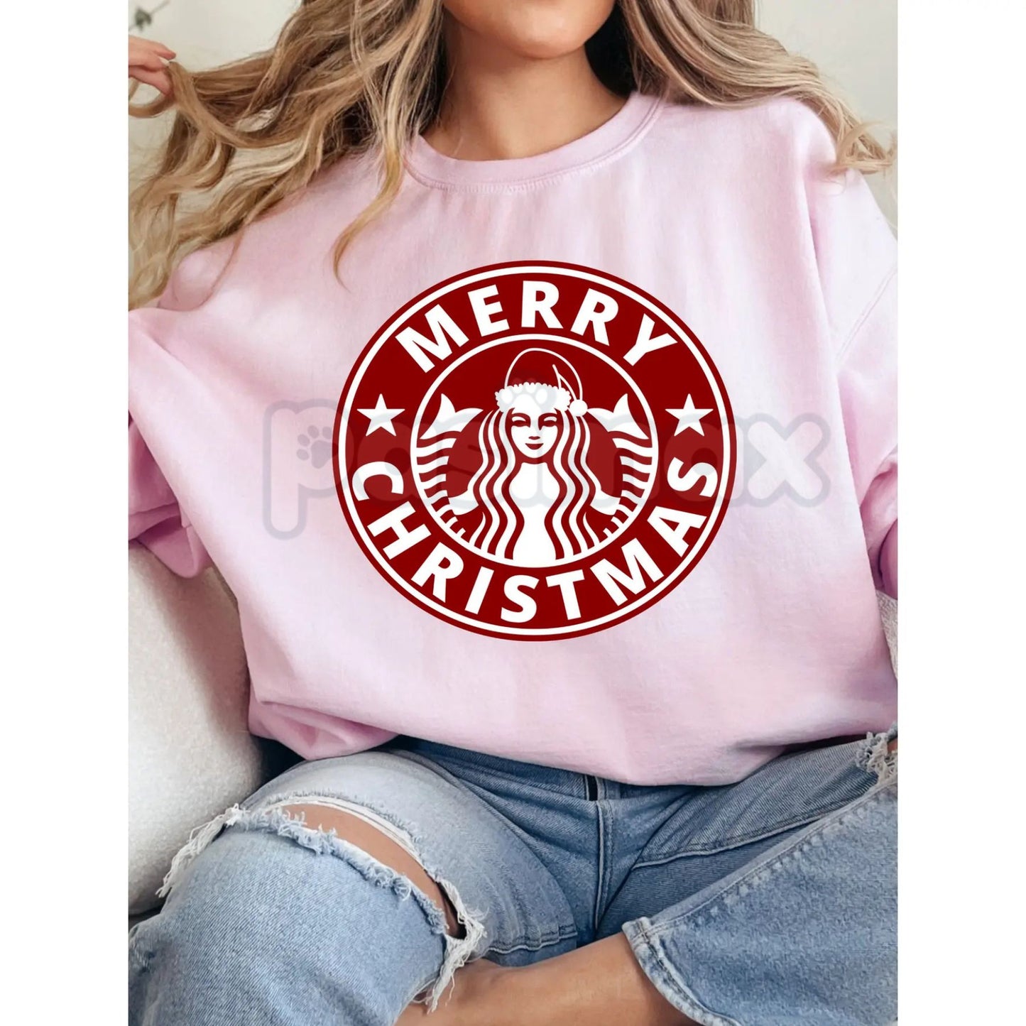 Merry Christmas Graphics Sweatshirt | Festive Holiday Design Jumper | Classic Xmas Cheer Crewneck | Fun Christmas Apparel