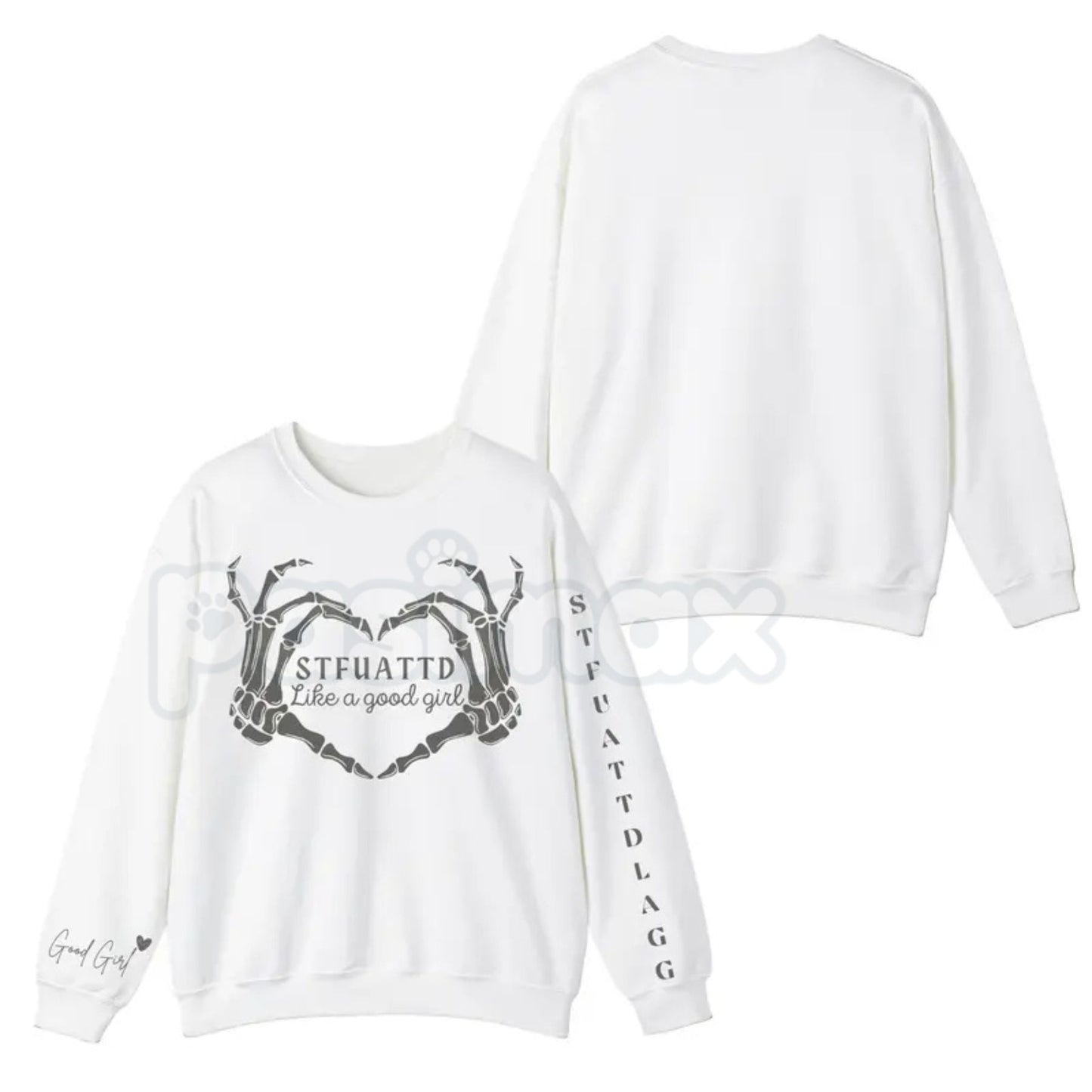 STFUATTDLAGG Gothic Sweatshirt | Dark Romance Trope Jumper | Like A Good Girl Bookish Aesthetic Crewneck | Smutty Book Club Apparel