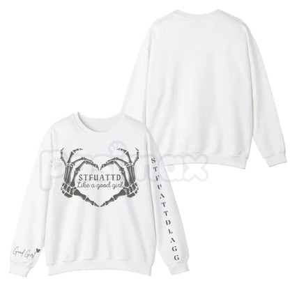 STFUATTDLAGG Gothic Sweatshirt | Dark Romance Trope Jumper | Like A Good Girl Bookish Aesthetic Crewneck | Smutty Book Club Apparel