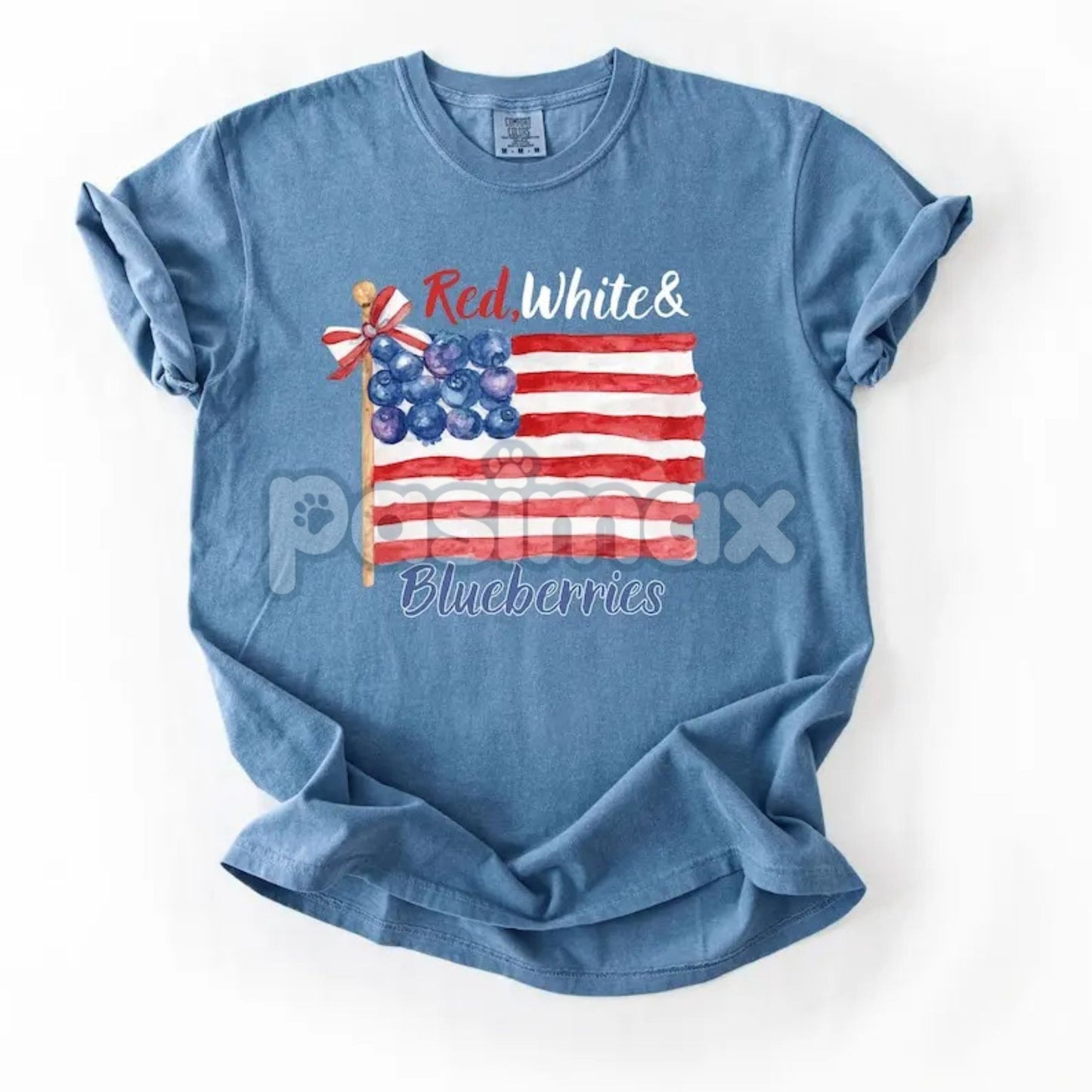 'Red, White and Blueberries' Comfort Colors T-Shirt – The Inflation Budget Tee, He Inspired Economic Statement, USA Flag Satire