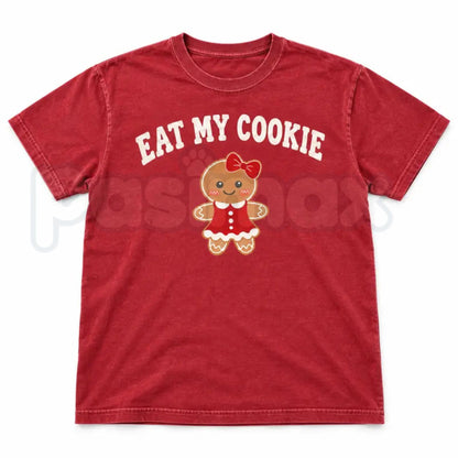 Comfort Colors® Eat My Cookie & Lick My Icing Matching Christmas Couple T-Shirts – Funny Inappropriate Gingerbread Graphic Tee, Holiday Unisex Top & Gift