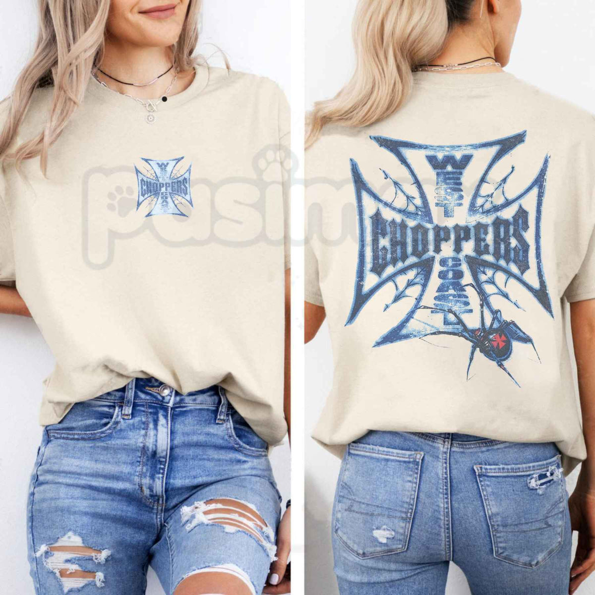 Y2K Vintage Biker West Coast Choppers Spider Web T-Shirt – Retro Graphic Unisex Tee