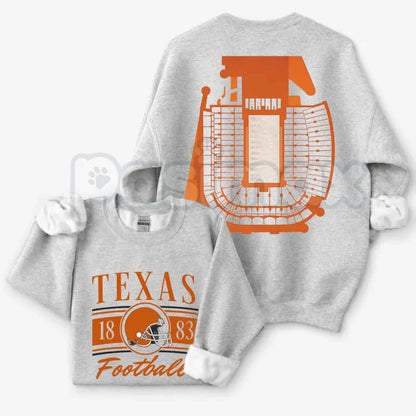 Vintage College Football 2 Sided Sweatshirt | Ash Grey Sports Top