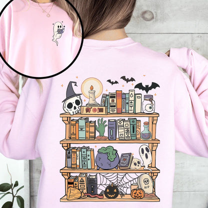Reading Ghost Sweatshirt – Spooky Teacher & Library Halloween Top