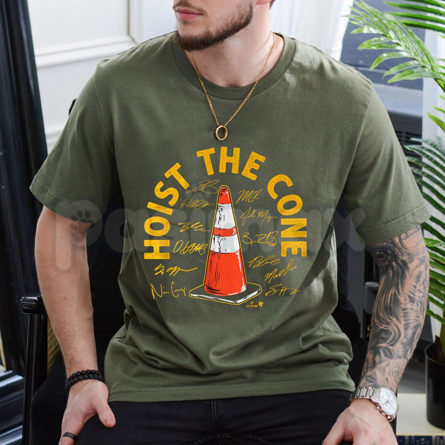 Pittsburgh Baseball "Hoist The Cone" Signatures T-Shirt – Fan-Favorite Black and Gold Graphic Tee, Premium 100% Cotton Steel City Baseball Top, Soft Lived-In Heavyweight North Shore Legend Shirt, Made in USA