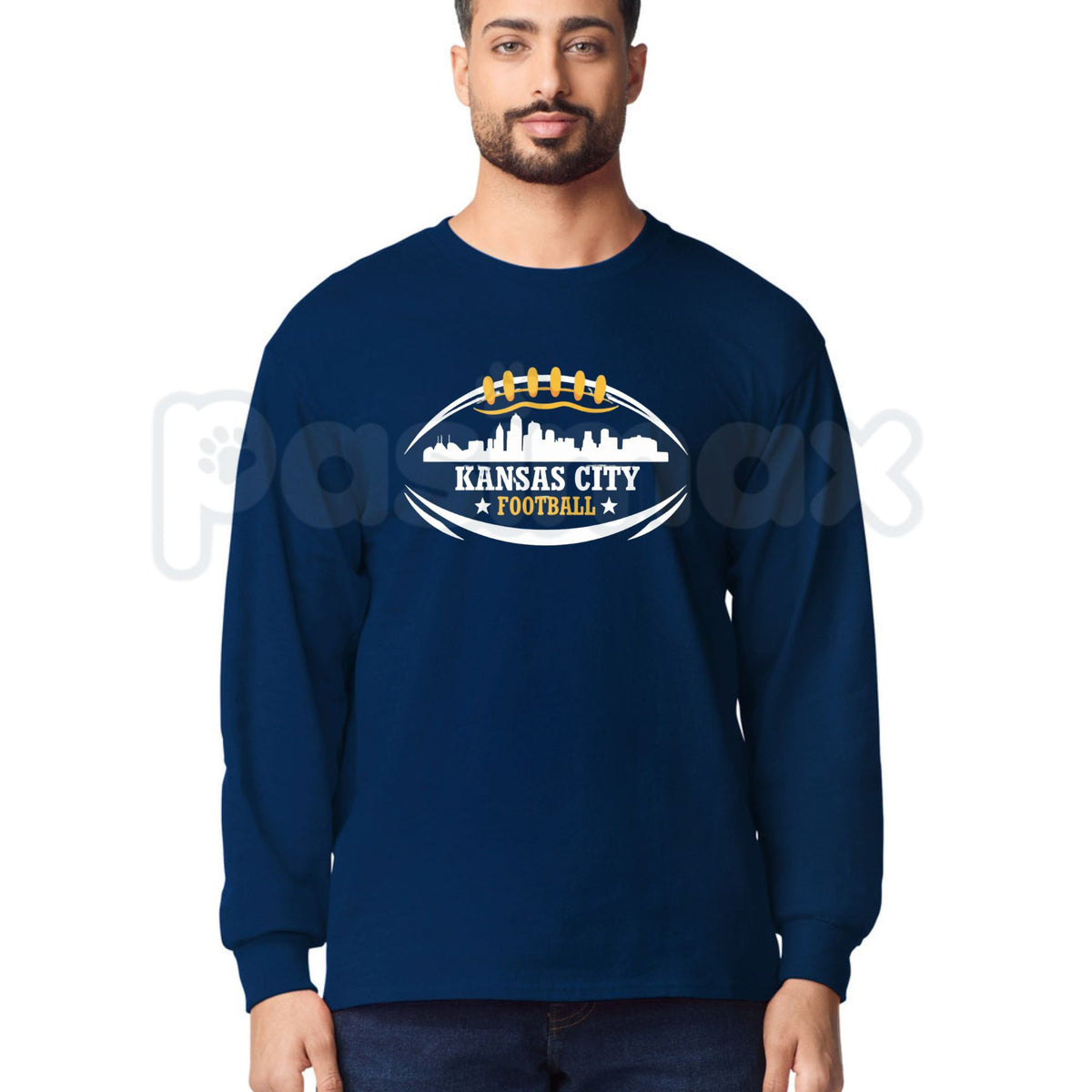 Football City Skyline Long Sleeve Tee – Game Day City Gridiron Graphic Shirt for Men & Women