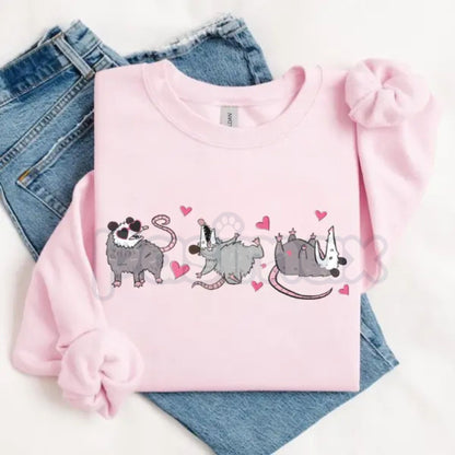 Possum Valentine Sweatshirt | Funny Possum Shirt | Aesthetic Valentine Crewneck | Cute Trash Cat Jumper | Sarcastic Valentine's Gift for Her | Quirky Possum Love Pullover