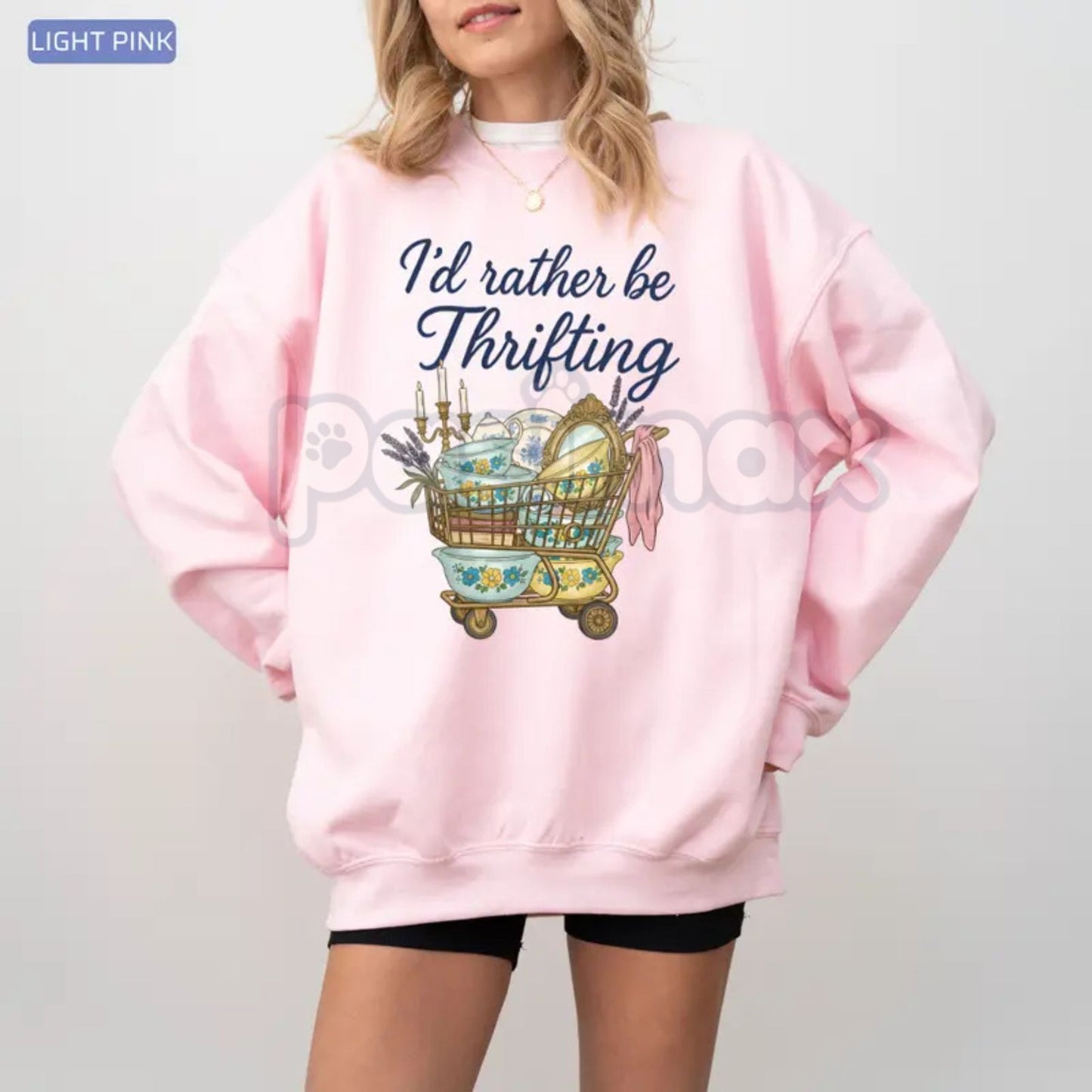 I’d Rather Be Thrifting Sweatshirt | Vintage Thrift Lover Graphic Shirt | Retro Reseller Crewneck | Aesthetic Thrifter Gift | Flea Market Lover Pullover | Sustainable Fashion Jumper