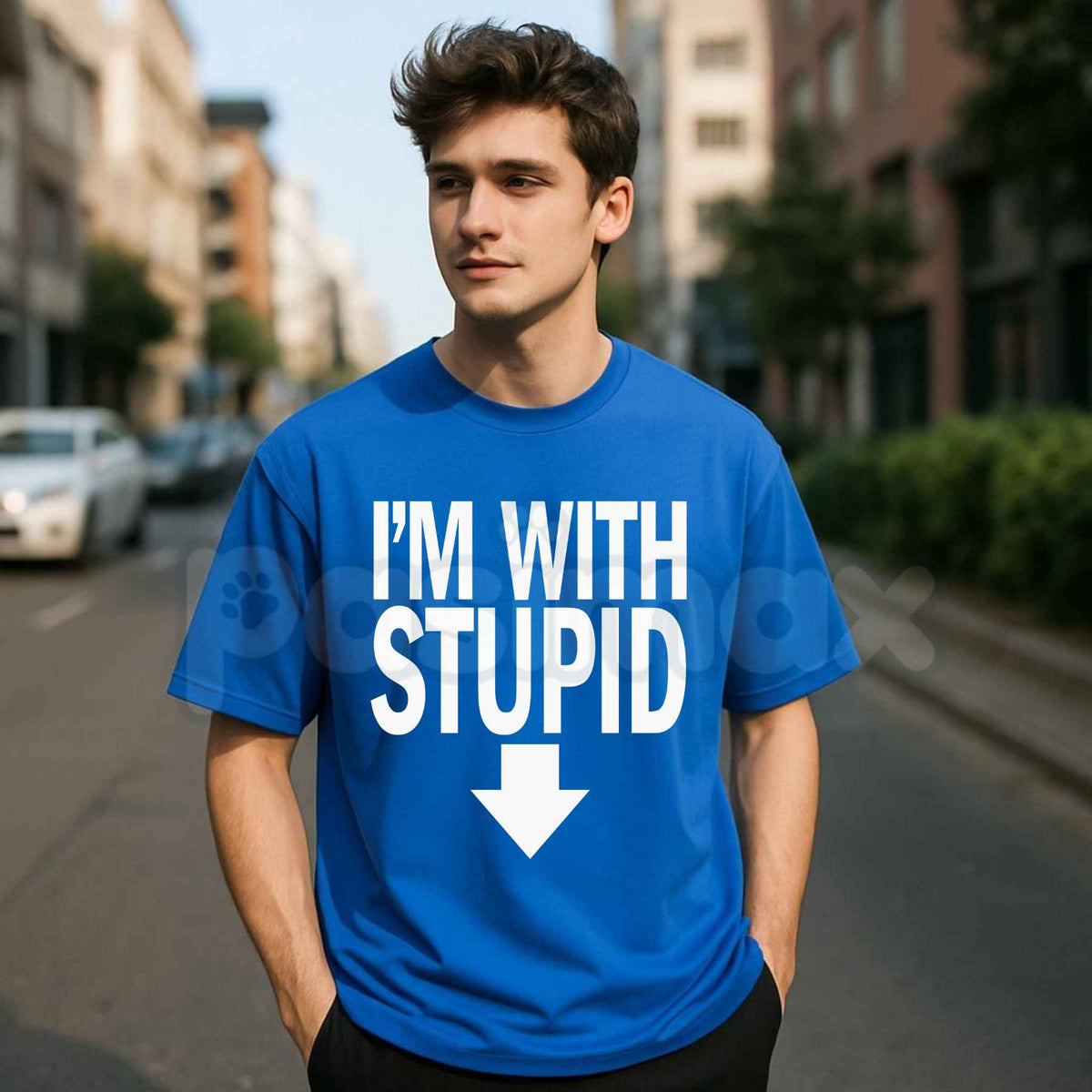 I'm With Stupid T-Shirt – Classic Funny Novelty Arrow Graphic Unisex Tee