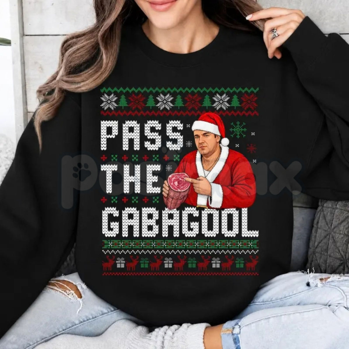 Pass the Gabagool Christmas Sweatshirt | Funny Italian Holiday Crewneck