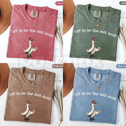 Comfort Colors® Auntie Silly Goose T-Shirt – Cool Aunt Club Graphic Tee, Funny Pregnancy Announcement Shirt, Aesthetic New Auntie Gift
