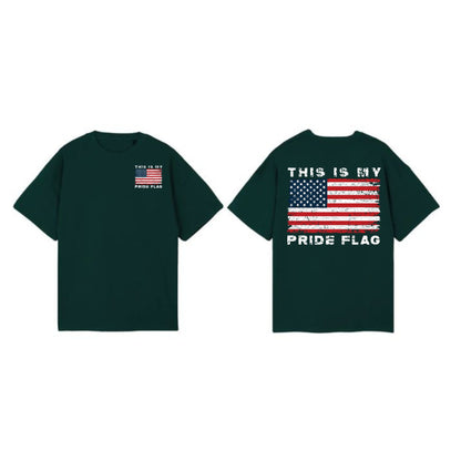 "This is My Pride Flag" T-Shirt - Distressed American Flag Tee for the 4th of July