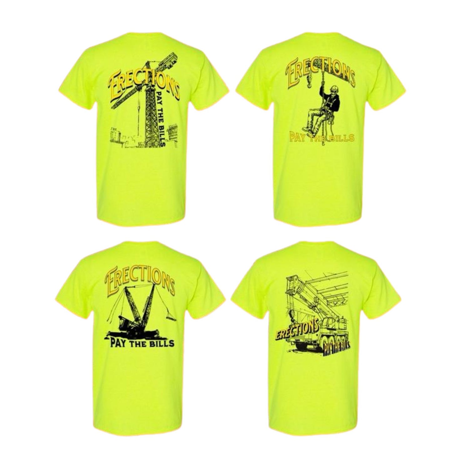 Crane Operator T-Shirt - "Pays the Bills" Blue Collar Work Tee, Men's Apparel Top