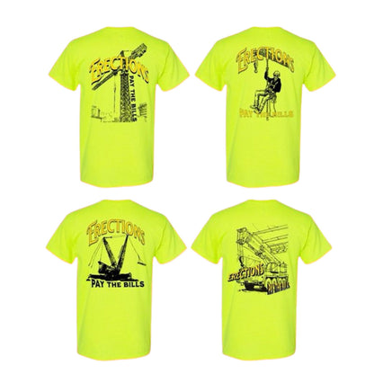 Crane Operator T-Shirt - "Pays the Bills" Blue Collar Work Tee, Men's Apparel Top