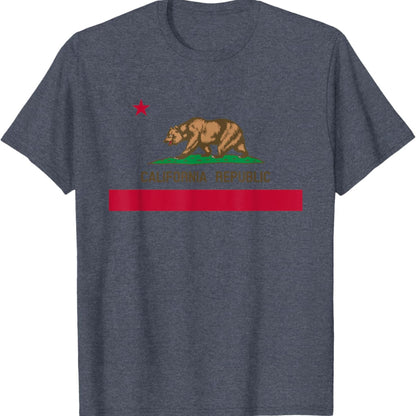 California Republic Flag T-Shirt - Patriotic State Travel USA Gift Tee, California Bear Apparel