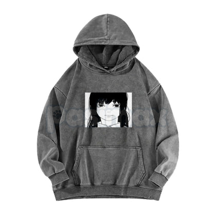 Asa Stare Chainsaw Man Hoodie – Fun Anime & Manga Reference Pullover, Vintage Washed Fit
