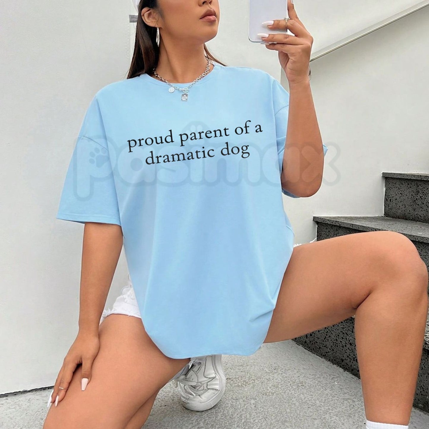 "Proud Parent of a Dramatic Dog" T-Shirt - Funny Dog Lover Graphic Tee, Theatrical Pet Parent Humor Shirt, Gift for Husky & Vocal Dog Owners