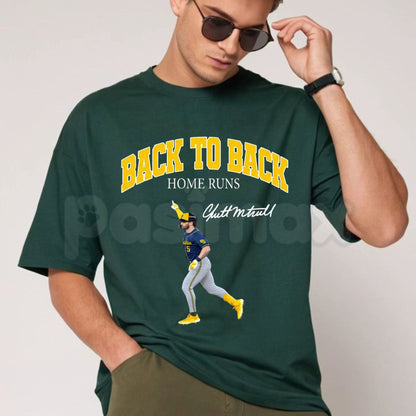 Garrett Mitchell Back to Back Home Run T-Shirt – Milwaukee Baseball Funny Fan Graphic Tee
