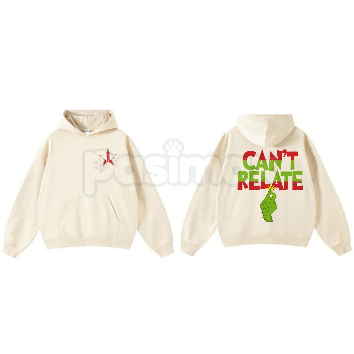 "Can't Relate" Holiday Hoodie – Funny Anti-Christmas Slogan Pullover, Grinch & Introvert Festive Apparel, Unisex