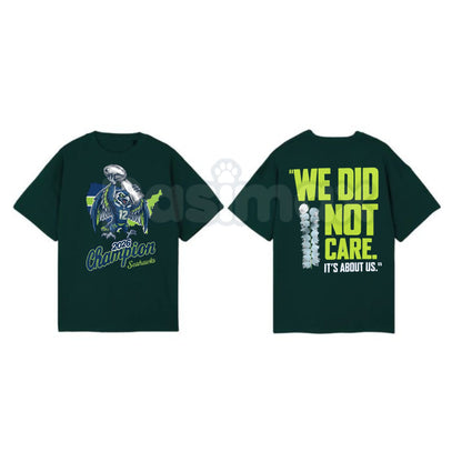 Seahawks 2026 "We Did Not Care" T-Shirt - Seattle Football Championship Fan Tee, Defiant 12th Man Graphic Shirt, Premium Heavyweight Unisex Hawks Apparel, 2026 Season Commemorative Top, Seattle Streetwear Sports Gift