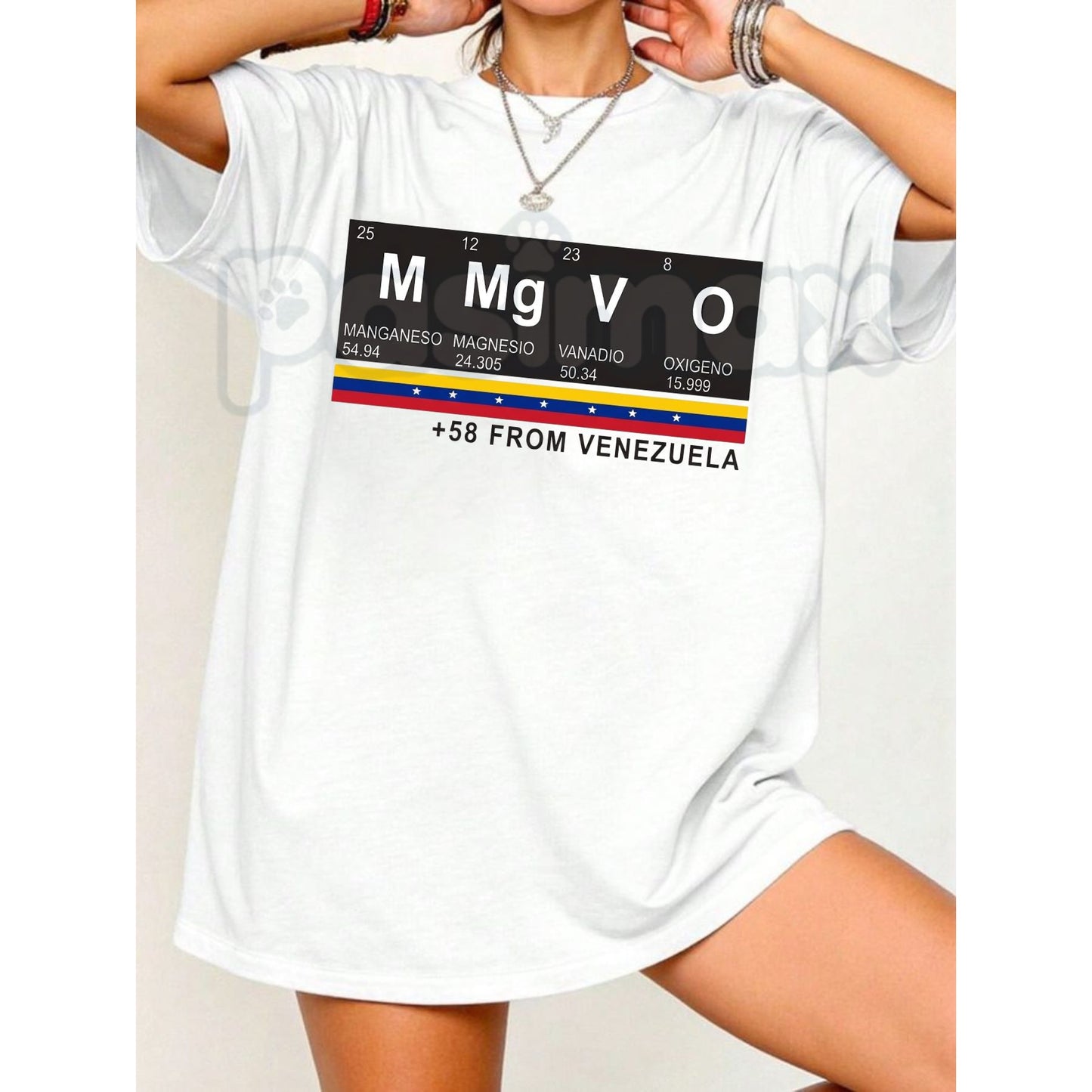 "Venezuela Periodic Table" Graphic T-Shirt – Venezuelan Pride +58 Code Tee, Premium 100% Cotton Latin Heritage Top, Soft Lived-In Heavyweight National Pride Shirt, Made in USA
