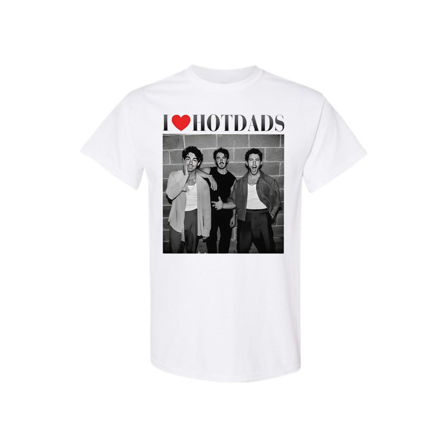 "I Love Hot Dads" Funny Jonas Siblings Tour Tee - Vintage Graphic Shirt, Concert Fan Gift