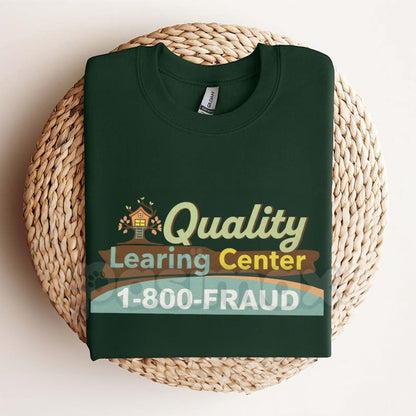 Quality Learning Center Parody T-Shirt - Vintage 90s Education Logo Tee, Ironic Corporate Aesthetic Shirt, Funny Nostalgic Liminal Space Graphic Apparel