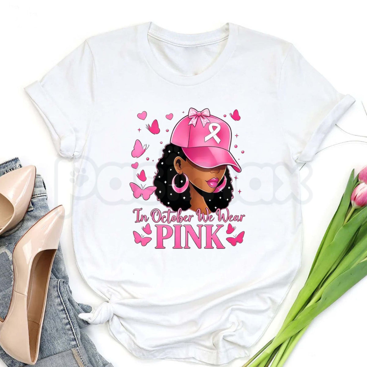 Breast Cancer Awareness Pink Ribbon Butterfly T-Shirt – Hope Warrior Graphic Tee