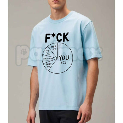 No F*cks Given Pie Chart T-Shirt – Funny Sarcastic Data Quote Unisex Cotton Graphic Tee