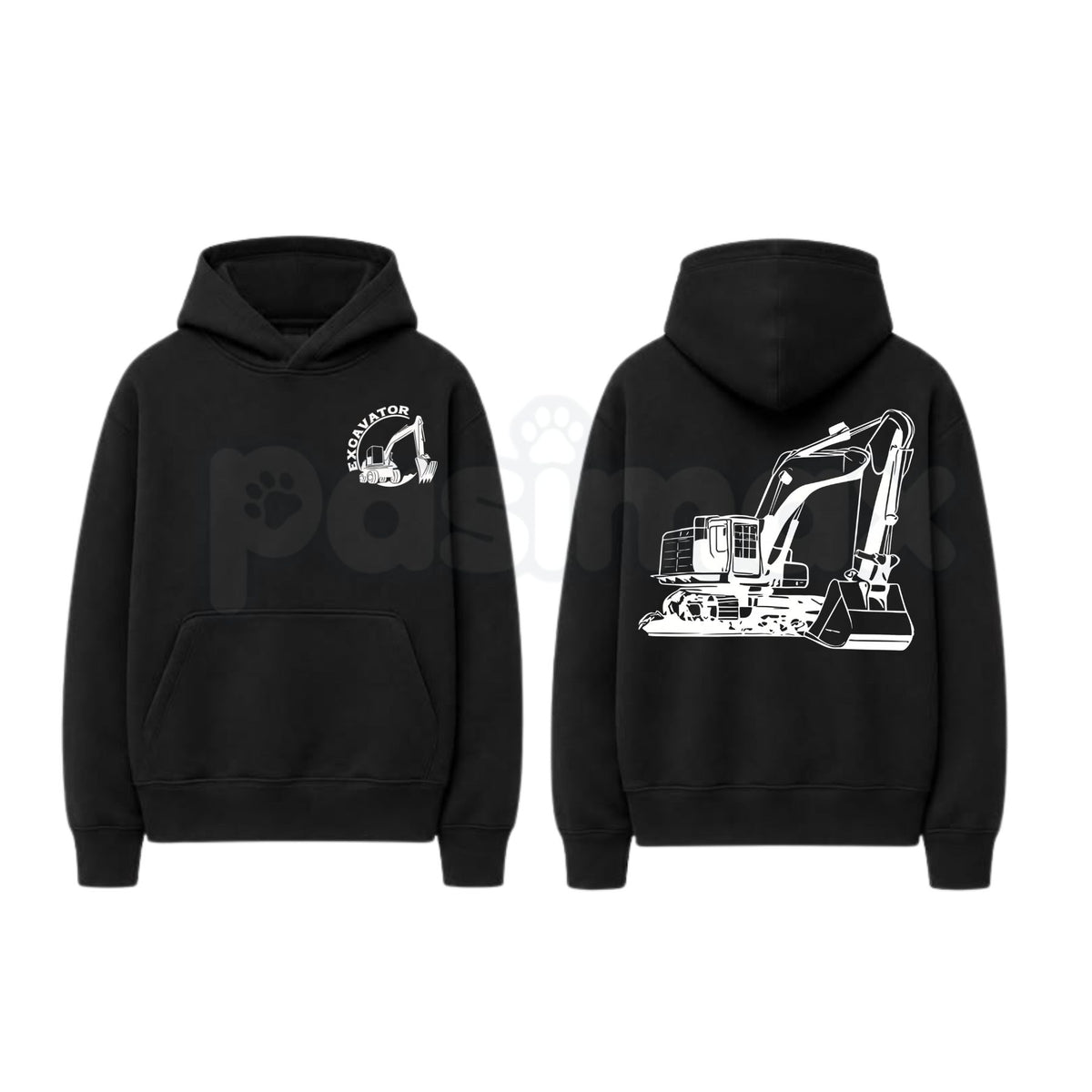 Realistic High-Visibility Scaffolder Worker Print Hoodie – Construction Site Safety Graphic Pullover, Heavy-Duty Outdoor Workwear Sweatshirt, Unisex Heavy Blend