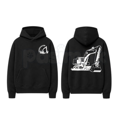 Realistic High-Visibility Scaffolder Worker Print Hoodie – Construction Site Safety Graphic Pullover, Heavy-Duty Outdoor Workwear Sweatshirt, Unisex Heavy Blend